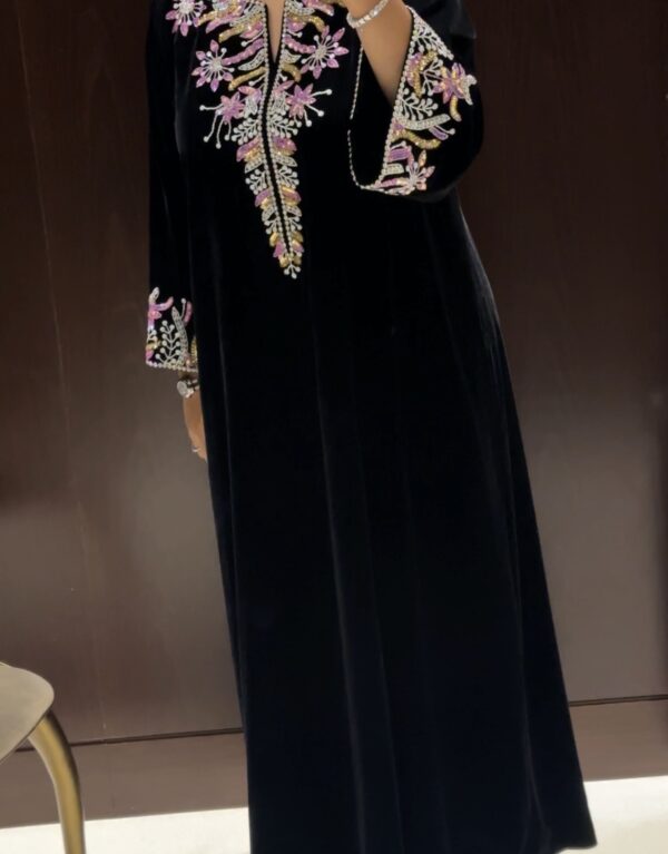 Black velvet khaliji dress