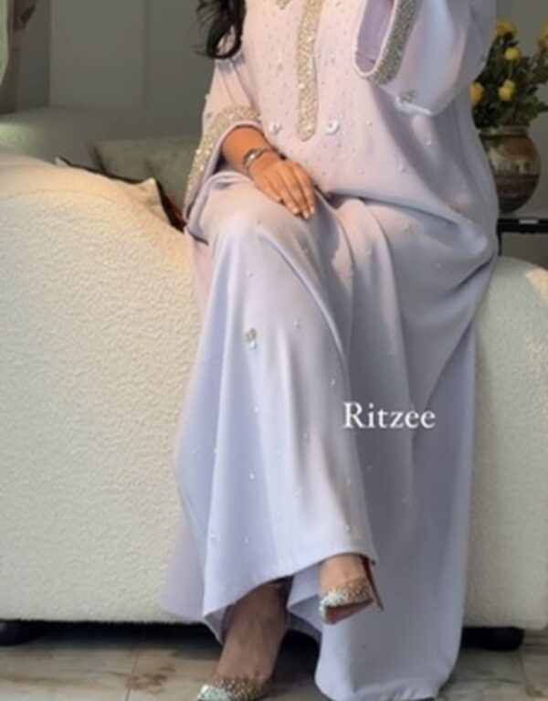 Fully hand work embroidered khaliji dress