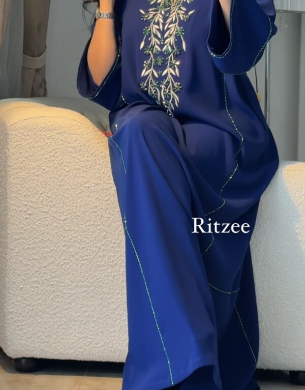 Fully hand work embroidered khaliji dress