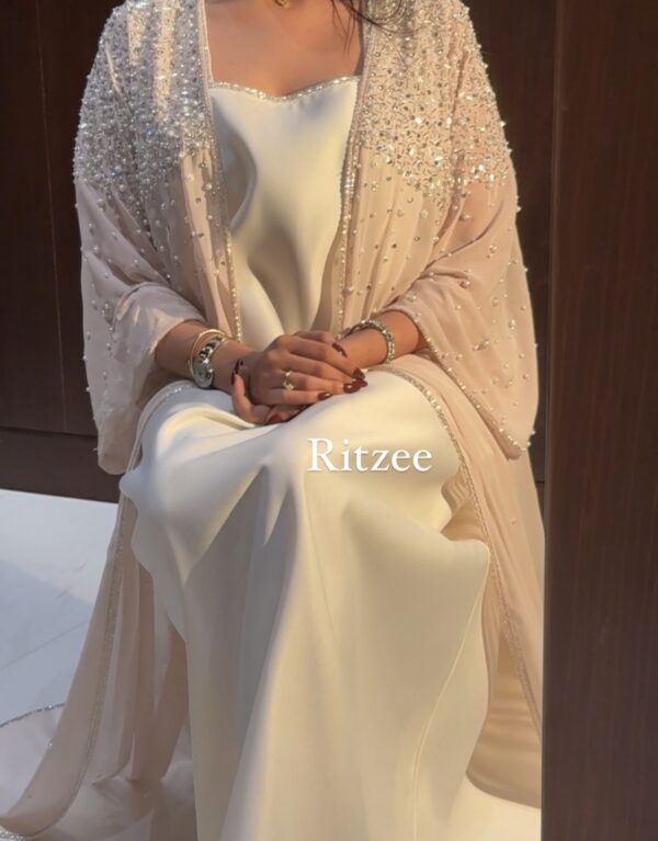 Fully hand work embroidered khaliji dress