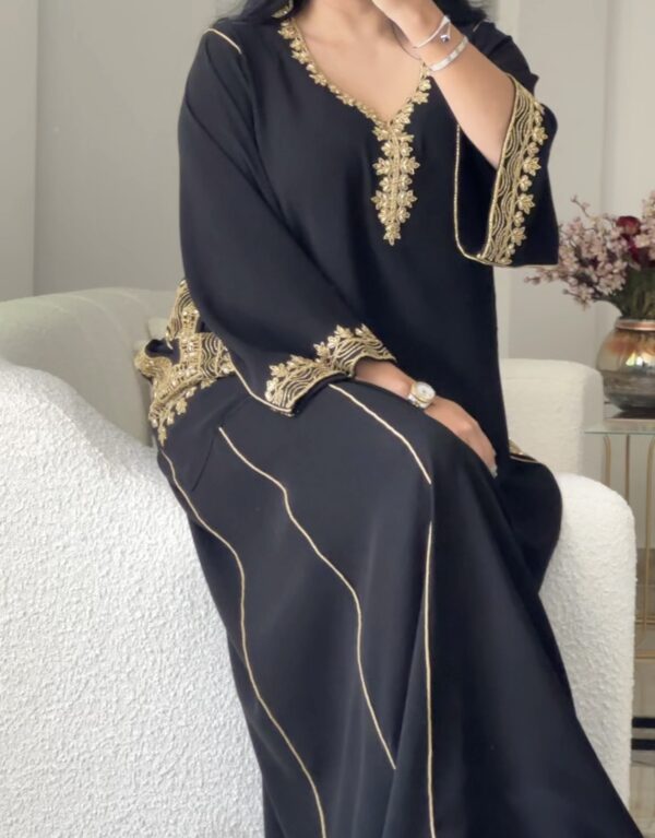 Fully hand work embroidered khaliji dress