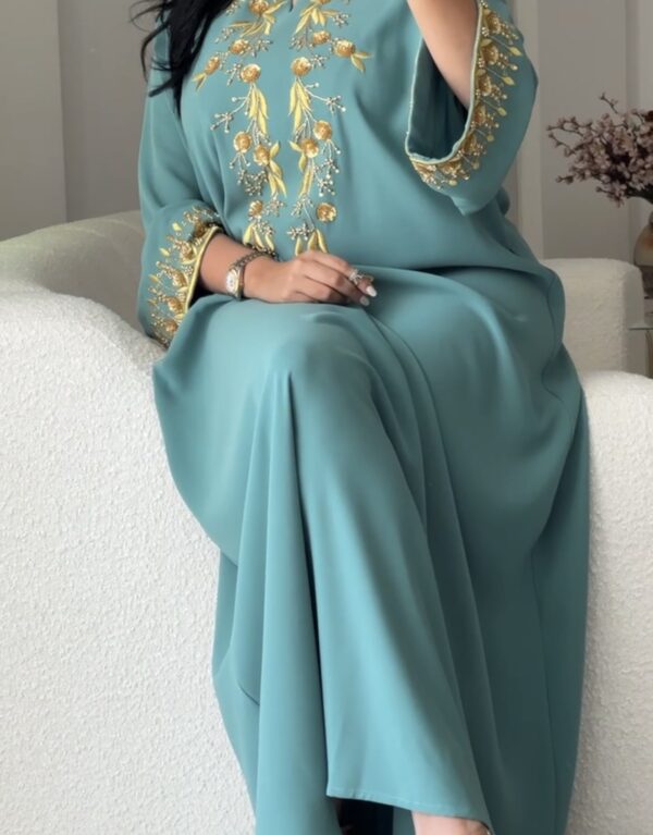 Fully hand work embroidered khaliji dress