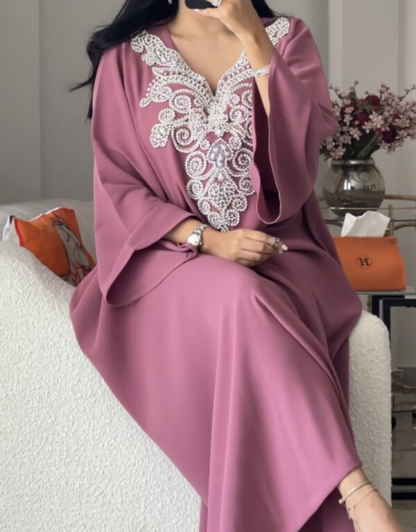 Fully hand work embroidered khaliji dress