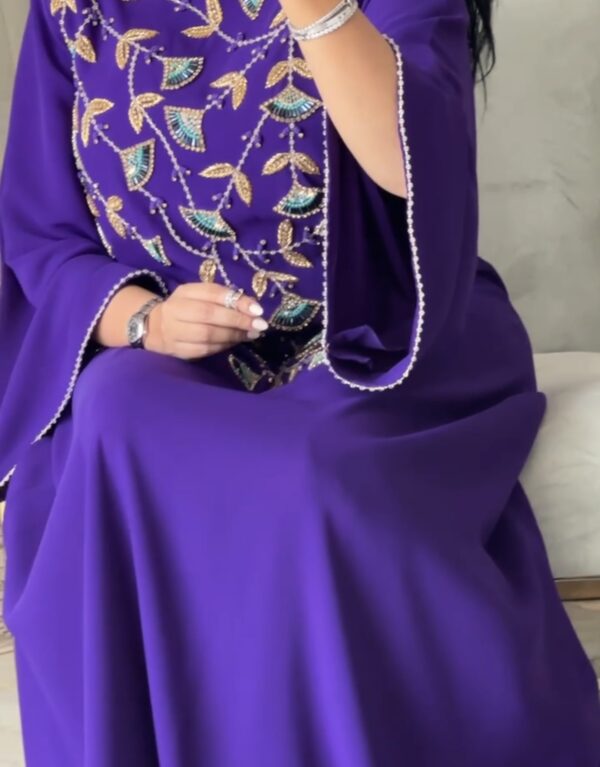 Fully hand work embroidered khaliji dress