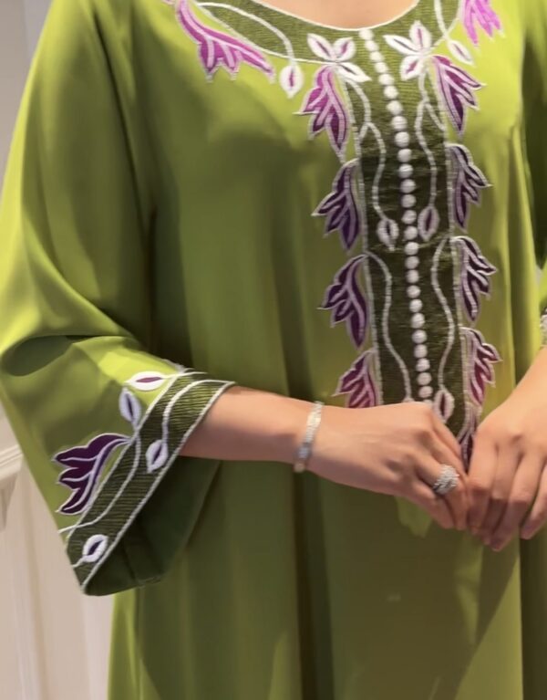 Fully hand work embroidered khaliji dress