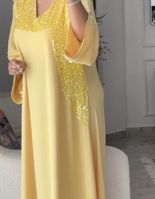 Fully hand work embroidered khaliji dress