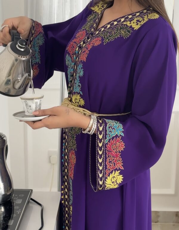 Fully hand work embroidered khaliji dress