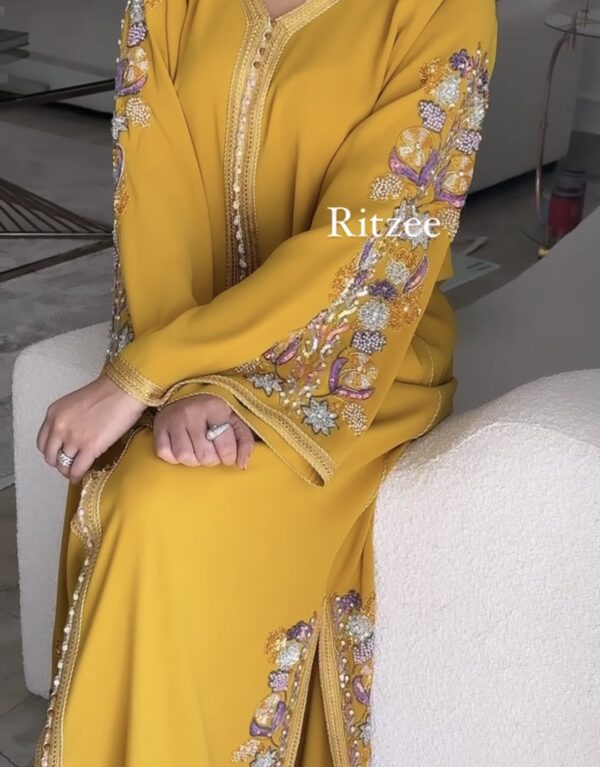 Fully hand work embroidered khaliji dress
