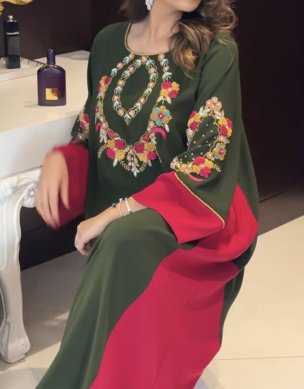 Fully hand work embroidered khaliji dress