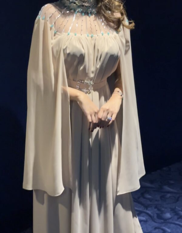 Fully hand work embroidered khaliji dress