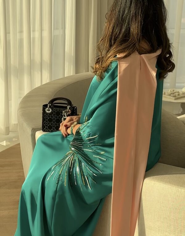 Fully hand work embroidered khaliji dress