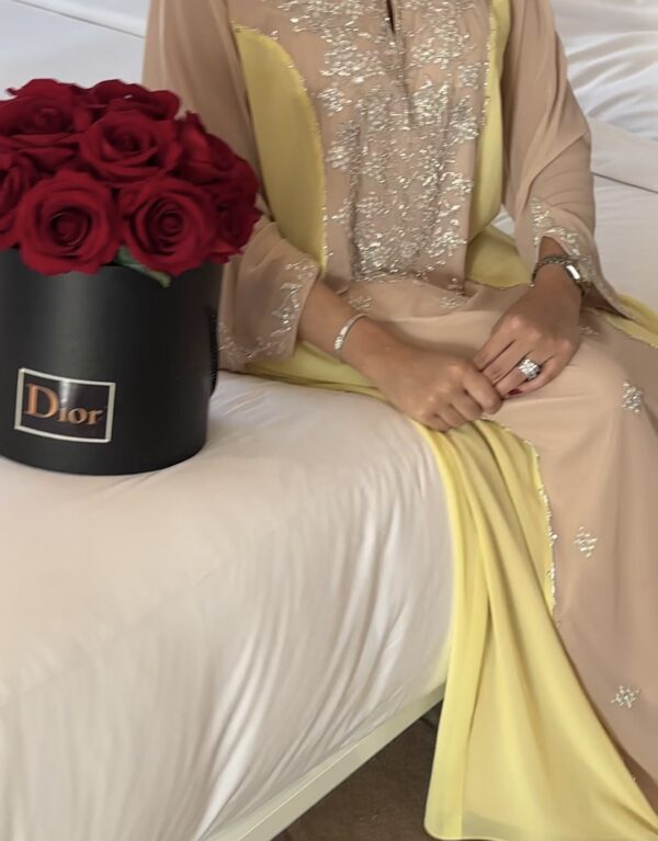 Fully hand work embroidered khaliji dress