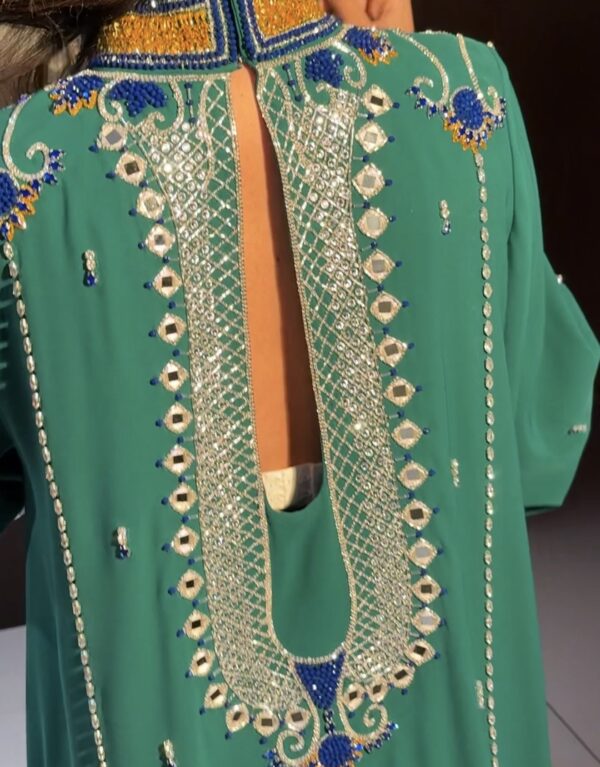 Fully hand work embroidered khaliji dress