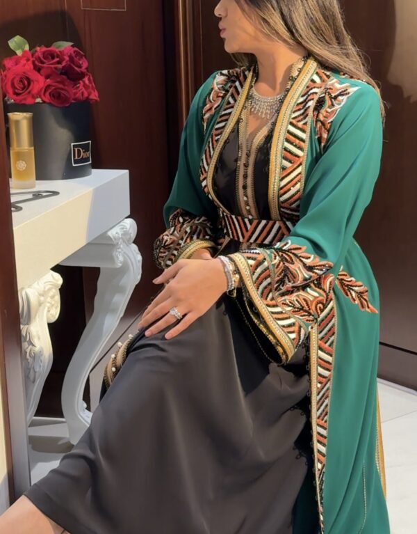 Fully hand work embroidered khaliji dress