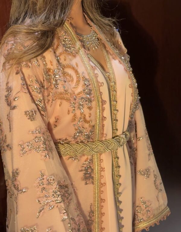 Fully hand work embroidered khaliji dress