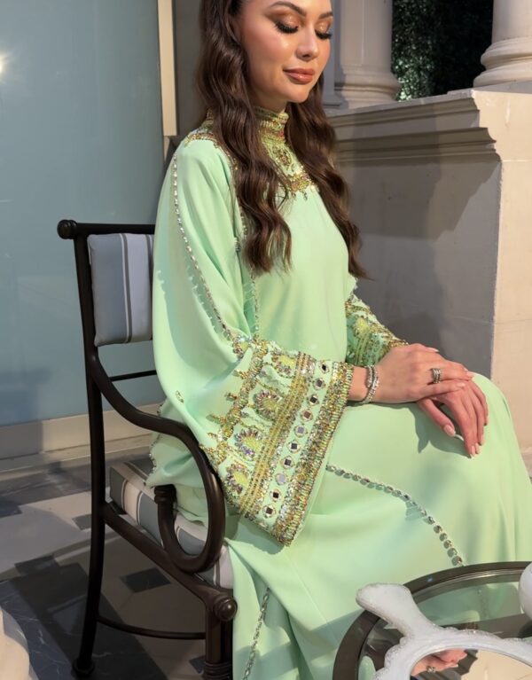 Modern khaliji dress fully hand embroidered
