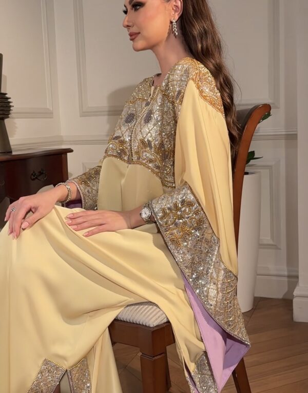 Modern khaliji dress fully hand embroidered