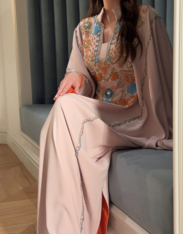 Modern khaliji dress fully hand embroidered