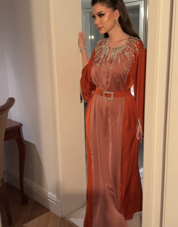 Modern khaliji dress fully hand embroidered