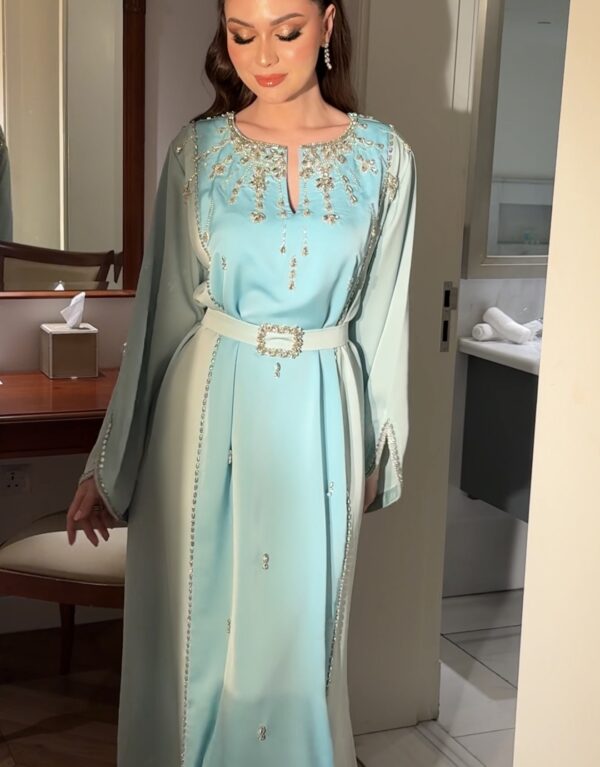 Modern khaliji dress fully hand embroidered