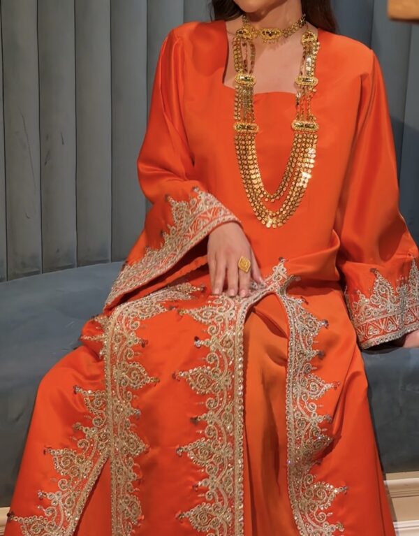 Modern khaliji dress fully hand embroidered