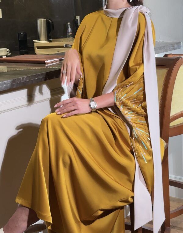Modern khaliji dress fully hand embroidered
