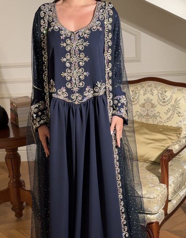 Modern khaliji dress fully hand embroidered
