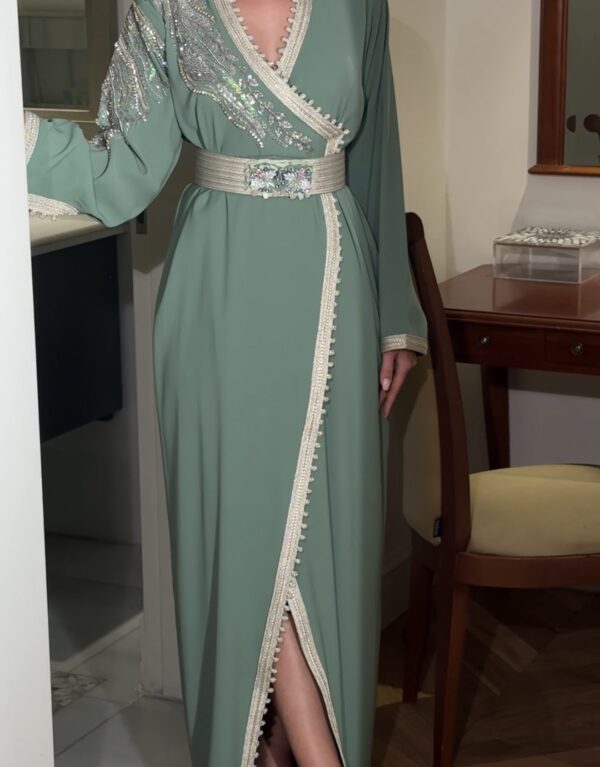Modern khaliji dress fully hand embroidered
