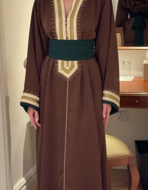 Modern khaliji dress fully hand embroidered