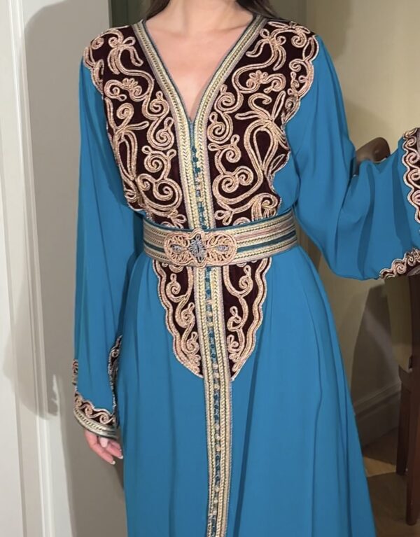Modern khaliji dress fully hand embroidered
