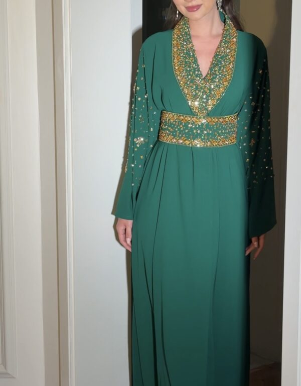 Modern khaliji dress fully hand embroidered