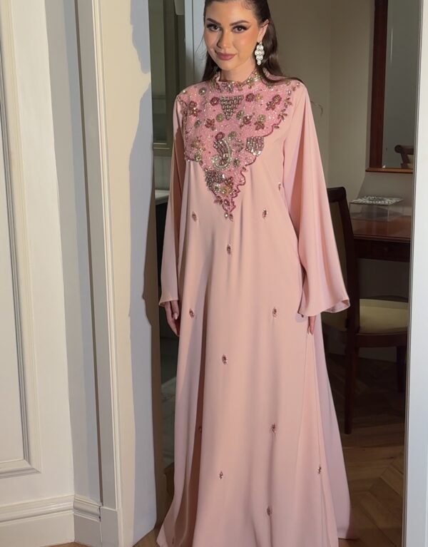 Modern khaliji dress fully hand embroidered