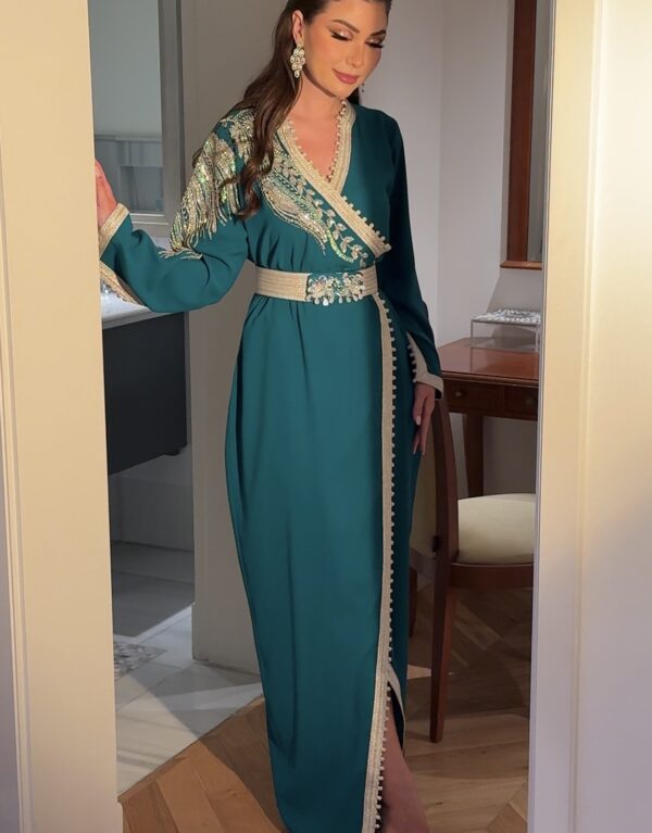 Modern khaliji dress fully hand embroidered