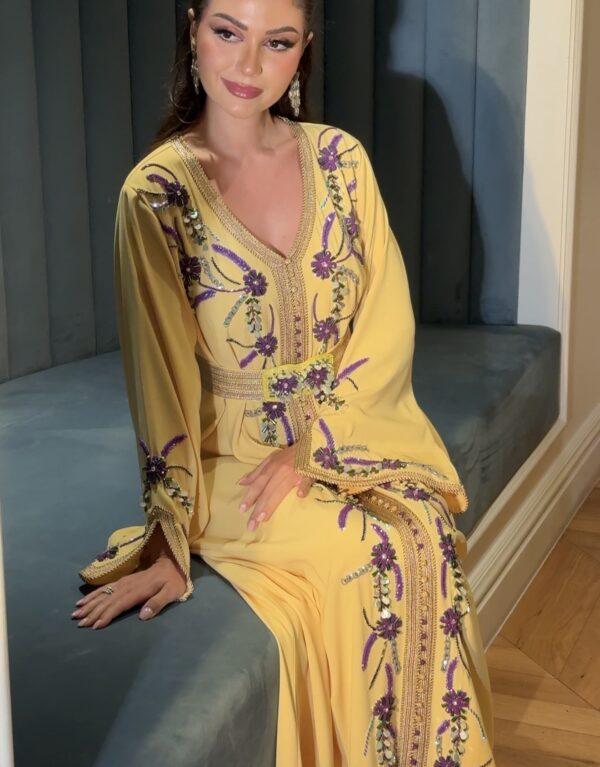 Modern khaliji dress fully hand embroidered