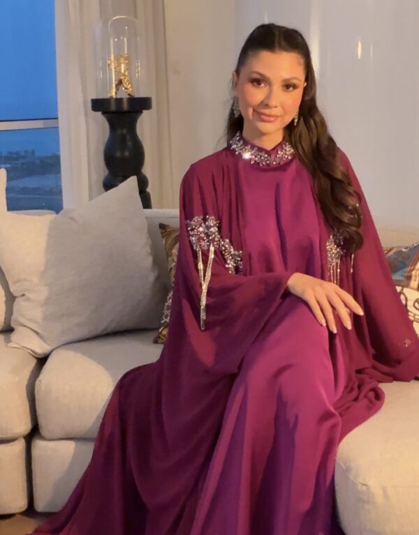 Modern khaliji dress fully hand embroidered