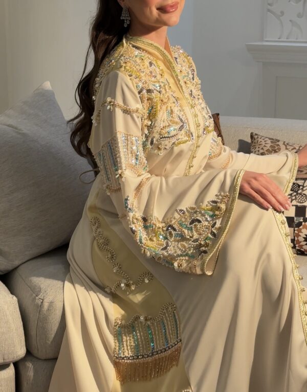 Modern khaliji dress fully hand embroidered