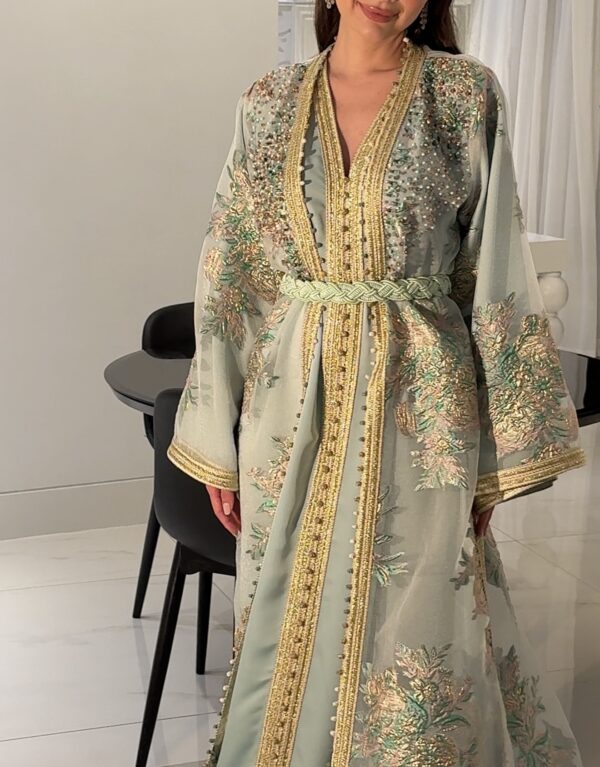 Modern khaliji dress fully hand embroidered